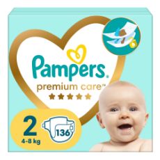 Εικόνα της Πάνες με Αυτοκόλλητο Pampers Premium Care No.2 (4-8Kg) Mega Pack 136τμχ