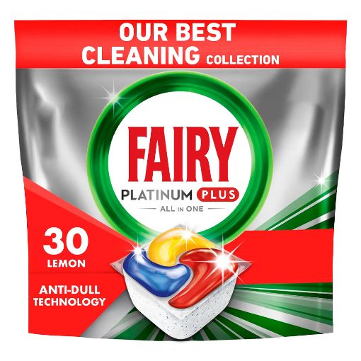Εικόνα της Κάψουλες Πλυντηρίου Πιάτων Fairy Platinum Plus All in One Anti-Dull Lemon 30τμχ