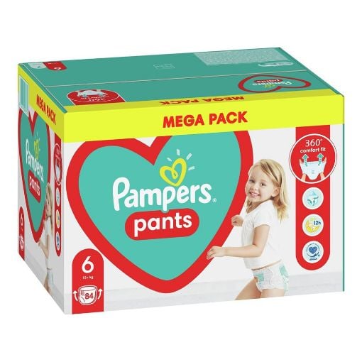 Εικόνα της Πάνες Βρακάκι Pampers Pants No.6 (13-19Kg) Mega Pack 84τμχ