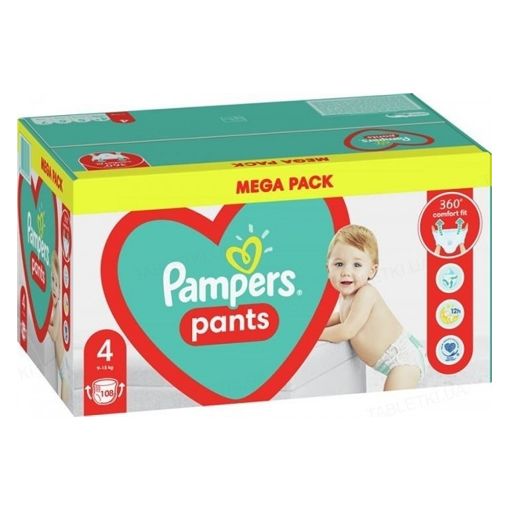 Εικόνα της Πάνες Βρακάκι Pampers Pants No.4 (9-15Kg) Mega Pack 108τμχ