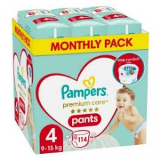 Εικόνα της Πάνες Βρακάκι Pampers Premium Care Pants No.4 (9-15Kg) Monthly Pack 114τμχ