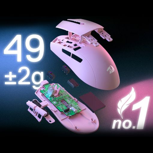 Εικόνα της Ποντίκι Redragon King M916 Pro 4K Wireless Pink