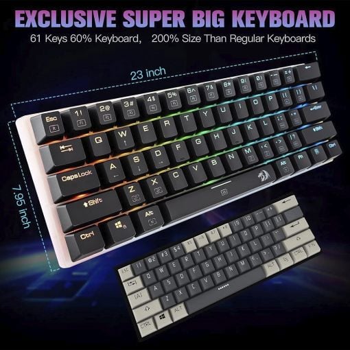 Εικόνα της Πληκτρολόγιο Redragon Alien Giant K605 60% Super-Sized RGB Blue Switches (US)