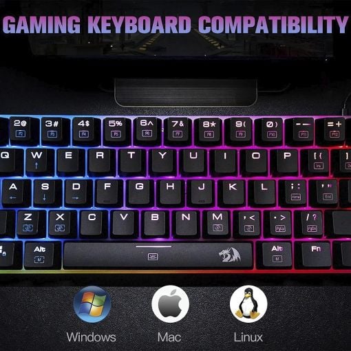 Εικόνα της Πληκτρολόγιο Redragon Alien Giant K605 60% Super-Sized RGB Blue Switches (US)