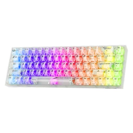 Εικόνα της Πληκτρολόγιο Redragon Castor K631 PRO Transparent 65% Wireless RGB Custom Switches White