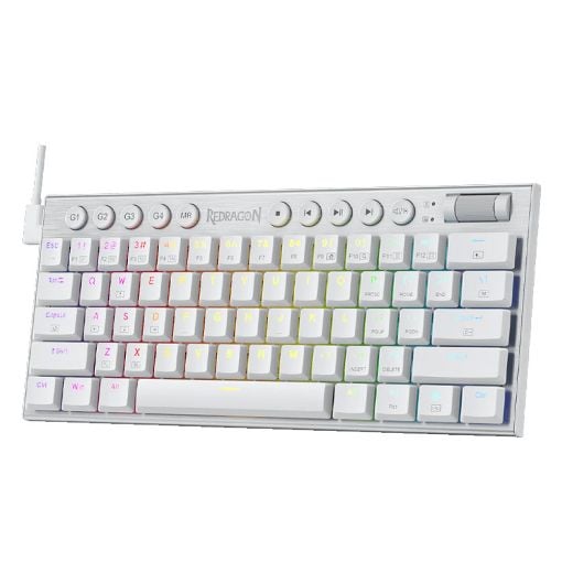 Εικόνα της Πληκτρολόγιο Redragon Horus Mini K632W Pro 60% Wireless RGB Red Switches (US) White