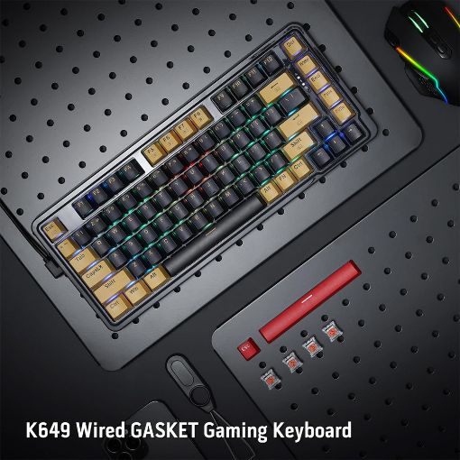 Εικόνα της Πληκτρολόγιο Redragon Elf K649 65% RGB Gold-Melt Switches (US) Black