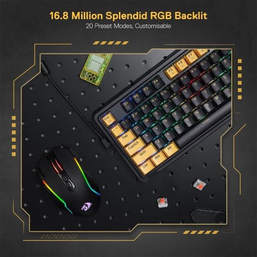 Εικόνα της Πληκτρολόγιο Redragon Elf K649 65% RGB Gold-Melt Switches (US) Black