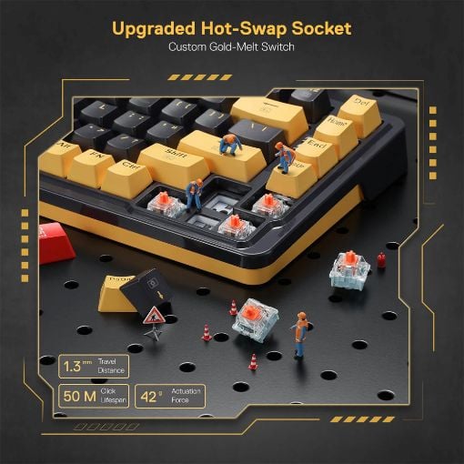 Εικόνα της Πληκτρολόγιο Redragon Elf K649 65% RGB Gold-Melt Switches (US) Black