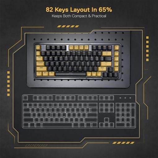Εικόνα της Πληκτρολόγιο Redragon Elf K649 65% RGB Gold-Melt Switches (US) Black