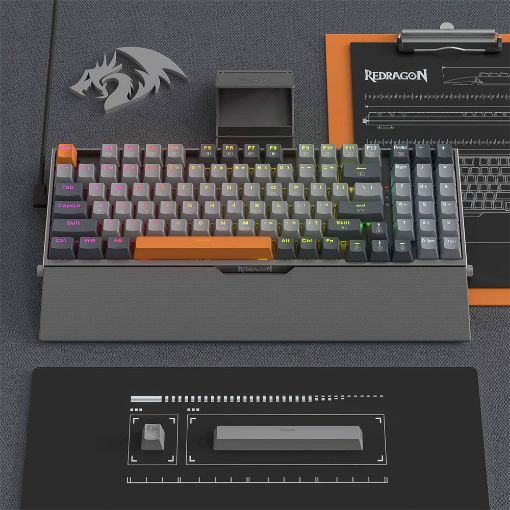 Εικόνα της Πληκτρολόγιο Redragon Olaf K648GG 90% RGB Red Switches (US) Grey