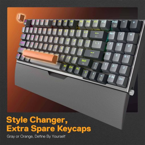 Εικόνα της Πληκτρολόγιο Redragon Olaf K648GG 90% RGB Red Switches (US) Grey