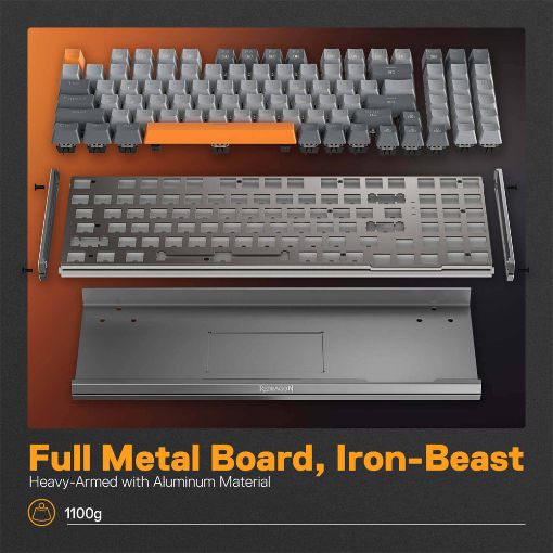 Εικόνα της Πληκτρολόγιο Redragon Olaf K648GG 90% RGB Red Switches (US) Grey