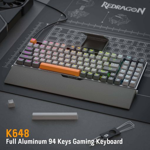 Εικόνα της Πληκτρολόγιο Redragon Olaf K648GG 90% RGB Red Switches (US) Grey