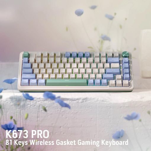 Εικόνα της Πληκτρολόγιο Redragon UCAL K673 Pro 75% Wireless RGB Red Switches (US) Vintage White