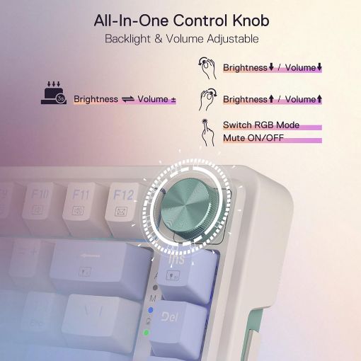 Εικόνα της Πληκτρολόγιο Redragon UCAL K673 Pro 75% Wireless RGB Red Switches (US) Vintage White