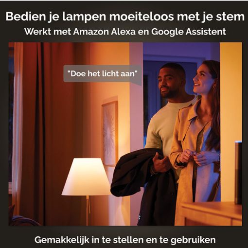 Εικόνα της Smart Lamp Philips Hue E27 A60 800lm 6W Tunable White (2-Pack)