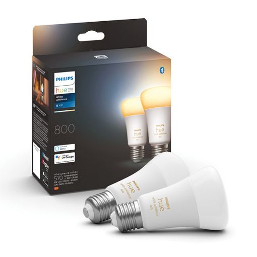 Εικόνα της Smart Lamp Philips Hue E27 A60 800lm 6W Tunable White (2-Pack)