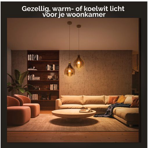 Εικόνα της Smart Lamp Philips Hue E27 A60 1100lm 8W Tunable White
