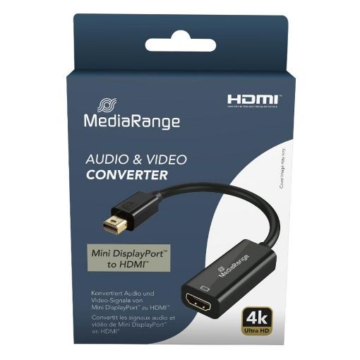 Εικόνα της Converter MediaRange Mini DisplayPort Male to HDMI Female 20cm Black MRCS236