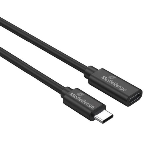 Εικόνα της Καλώδιο Προέκτασης MediaRange USB 3.2 Type-C M/F 2m 60W Black MRCS245