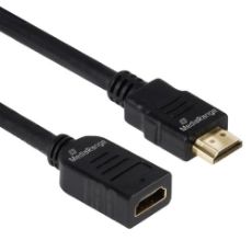 Εικόνα της Καλώδιο Προέκτασης MediaRange Premium High Speed HDMI M/F with Ethernet 2m Black MRCS256