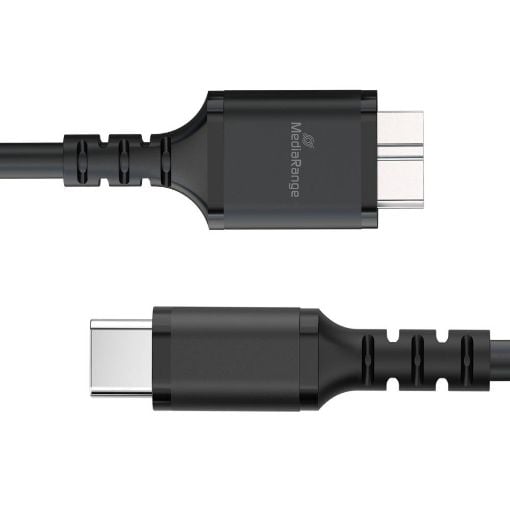 Εικόνα της Καλώδιο MediaRange Micro-B to USB-C 50cm 15W Black MRCS257