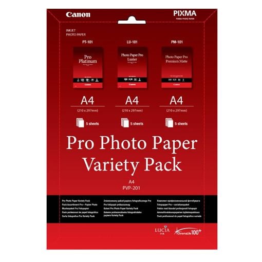 Εικόνα της Φωτογραφικό Χαρτί Canon PVP-201 Variety Pack A4 21x30cm 15 Φύλλα 6211B021