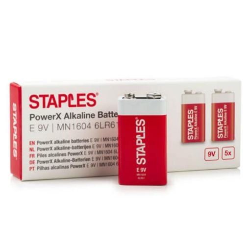 Εικόνα της Αλκαλικές Μπαταρίες Staples PowerX 6LR61 9V E-Block 5τμχ 390683