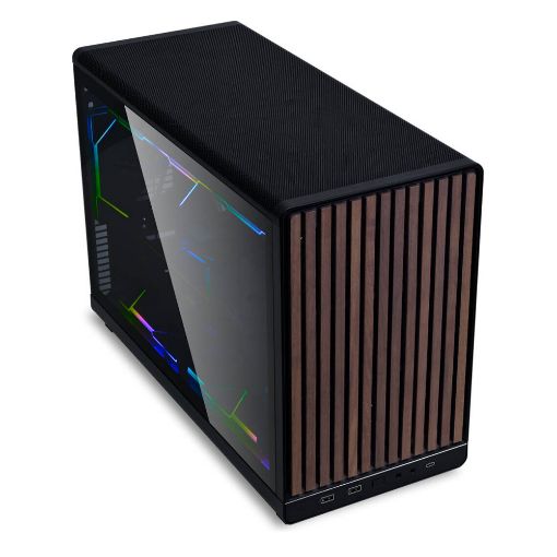 Εικόνα της Lian Li Dan Cases A3-mATX All Mesh Steel-Fabric Wood & Glass Edition Black G99.A3X-WDG.00