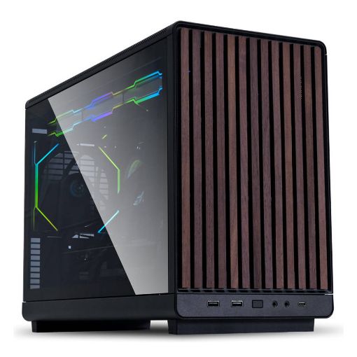 Εικόνα της Lian Li Dan Cases A3-mATX All Mesh Steel-Fabric Wood & Glass Edition Black G99.A3X-WDG.00