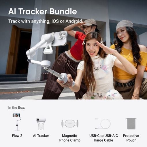 Εικόνα της Smartphone Gimbal Insta360 Flow 2 Type-C Gray Tracker Bundle CINSABQA
