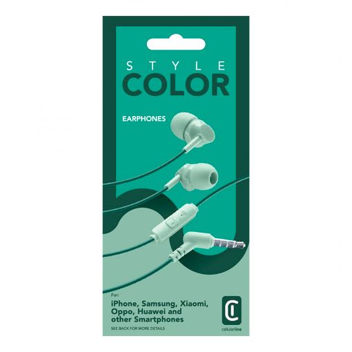 Εικόνα της Handsfree Cellular Line Style Color Jack 3.5mm Green AUINEARSMARTG
