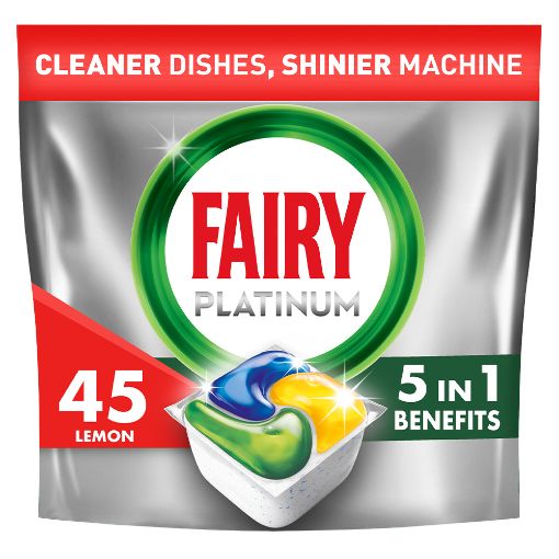 Εικόνα της Κάψουλες Πλυντηρίου Πιάτων Fairy Platinum All in One Lemon 45τμχ