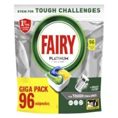 Εικόνα της Κάψουλες Πλυντηρίου Πιάτων Fairy Platinum All in One Lemon Giga Pack 96τμχ