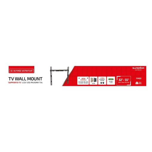 Εικόνα της Επιτοίχια Βάση Τηλεόρασης Superior Fixed Ultra Flat 32"-55" SUPSTV002