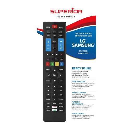 Εικόνα της Τηλεχειριστήριο Τηλεόρασης Universal Superior Συμβατό με LG/Samsung Smart SUPTRB002