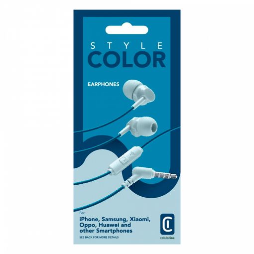 Εικόνα της Handsfree Cellular Line Style Color Jack 3.5mm Blue AUINEARSMARTB