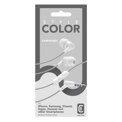 Εικόνα της Handsfree Cellular Line Style Color Jack 3.5mm White AUINEARSMARTW