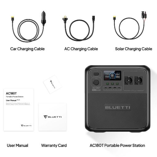 Εικόνα της Portable Power Station Bluetti AC180T with Swappable Battery (1433Wh) P-AC180T-EU-GY-BL