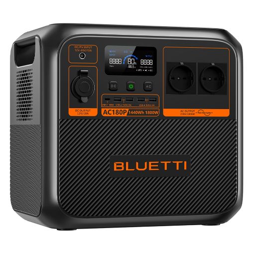Εικόνα της Solar Portable Power Station Bluetti Premium AC180P Expandable (1440Wh) AC180P-EU-GY-BL-010