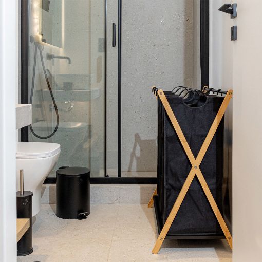 Εικόνα της Καλάθι Απλύτων Estia Bamboo Essentials 3 Θέσεων 102lt 68x40x76cm Μαύρο 02-26967