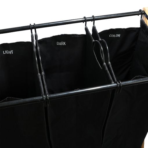Εικόνα της Καλάθι Απλύτων Estia Bamboo Essentials 3 Θέσεων 102lt 68x40x76cm Μαύρο 02-26967