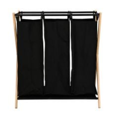 Εικόνα της Καλάθι Απλύτων Estia Bamboo Essentials 3 Θέσεων 102lt 68x40x76cm Μαύρο 02-26967