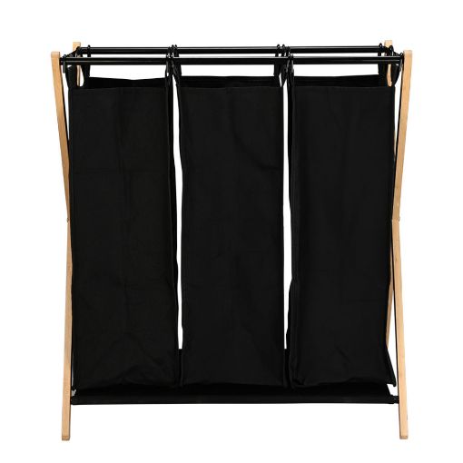 Εικόνα της Καλάθι Απλύτων Estia Bamboo Essentials 3 Θέσεων 102lt 68x40x76cm Μαύρο 02-26967