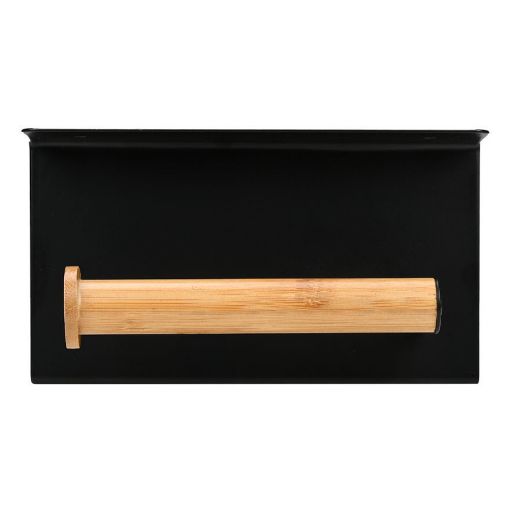 Εικόνα της Χαρτοθήκη Επιτοίχια Estia Bamboo Essentials με Θέση για Κινητό Bamboo/Μεταλλική Μαύρη 02-30827
