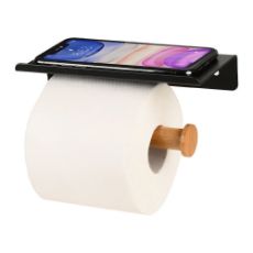 Εικόνα της Χαρτοθήκη Επιτοίχια Estia Bamboo Essentials με Θέση για Κινητό Bamboo/Μεταλλική Μαύρη 02-30827