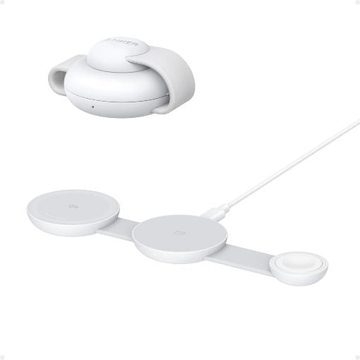 Εικόνα της Ασύρματος Φορτιστής Anker MagGo Foldable 3-in-1 15W White B25M8H21