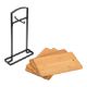 Εικόνα της Σετ Επιφάνεια Κοπής Estia Bamboo Essentials με Μεταλλική Βάση 4 τμχ Καφέ 01-20804