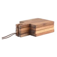 Εικόνα της Σετ Σουβέρ Estia Allure Ξύλινο 14x10cm 4τμχ Μπεζ 01-28275